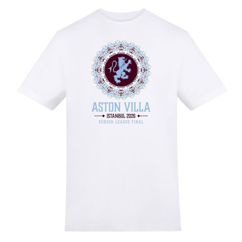UEFA Mens Istanbul 2026 Aston Villa FC Logo T-Shirt / White